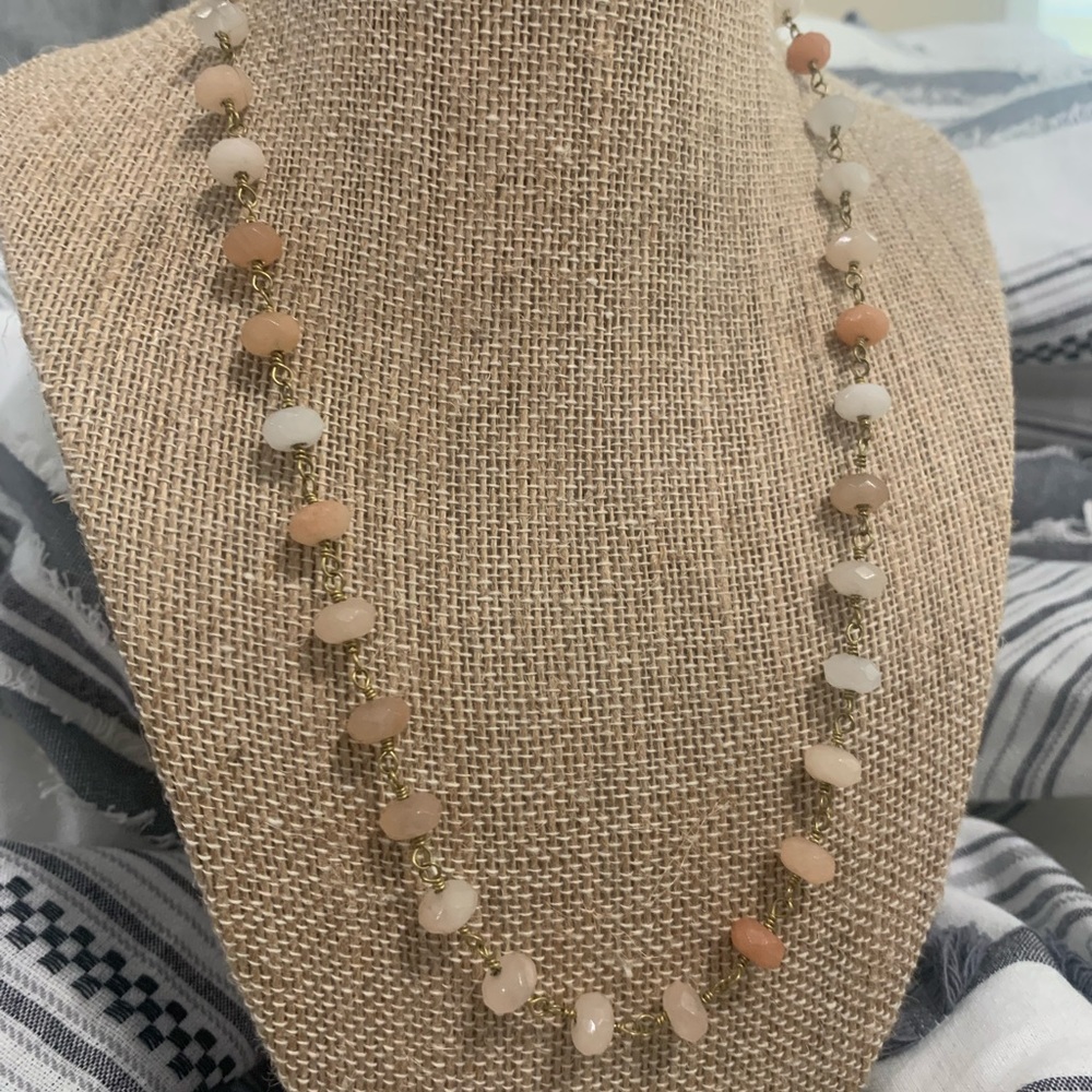 Raw and rebellious simple bead layering necklace